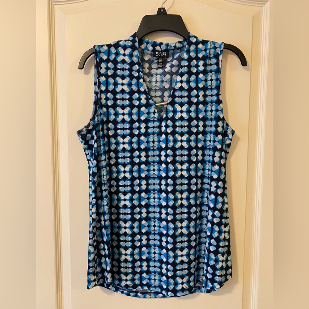 Jones New York Blue Sleeveless Top Size M